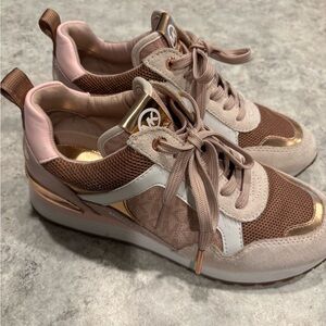 Michael Kors Pink and Rose  Sneakers with Rose Gold Accents